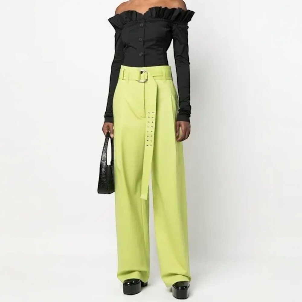 Philosophy Di Lorenzo Serafini Wide Leg Wool Belted Trouser Pants NWT Sz 6‎ $795